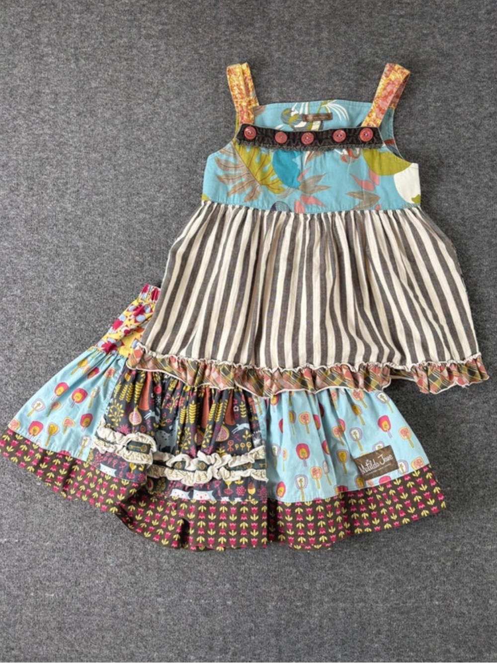 Matilda Jane Girls 6 Farm Cottagecore Whimsy Prairie Skirt & Tunic/Lap Dress